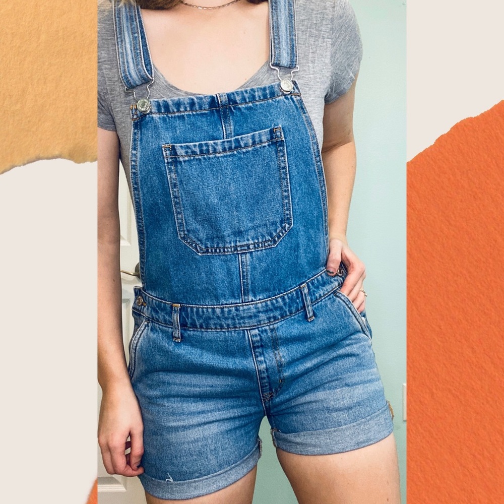 Blue jean Overall shorts